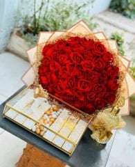 Kız isteme yapay kadife 41 li  çiçek ve çikolata